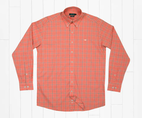 Calabash Performance Dress Shirt - Peach & Coral