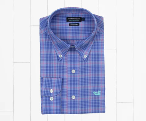 Calabash Performance Dress Shirt - Lilac & Royal Blue