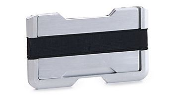 3D Men's Brown Leather and Silver Metal with Black Rivets Card Holder