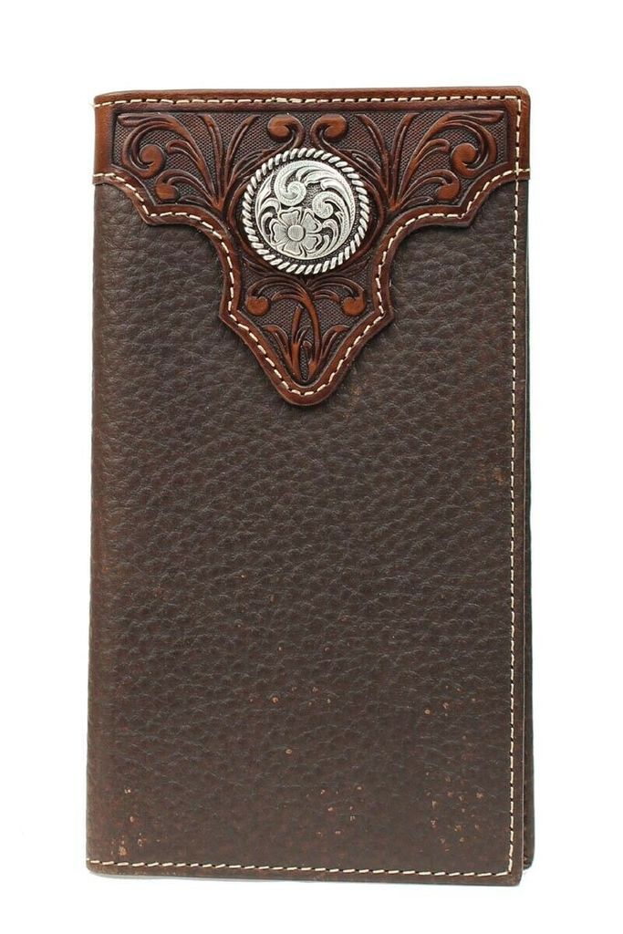 Ariat® Circle Concho Chocolate Brown Leather Rodeo Wallet A3510202