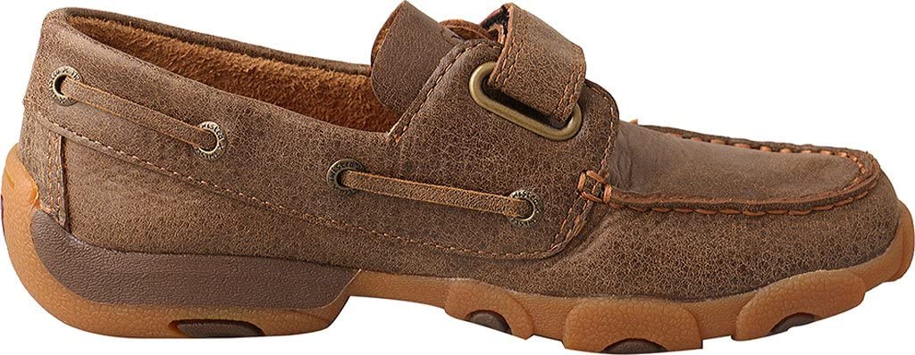 Twisted X Unisex Handcrafted Leather Driving Moc Boat Shoe for Little Kid/Big Kid
