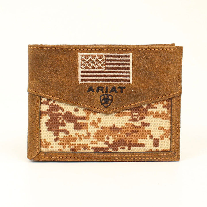 Ariat Men's Digital Camo Flag Bi-Fold Wallet