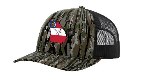 Georgia State Flag Filled With Duck Trucker Hat Camo