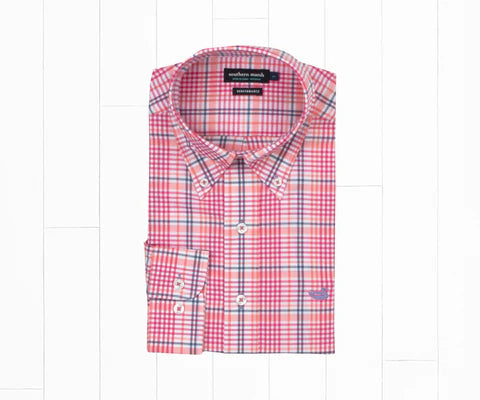 Youth Shores Windowpane - Pink & Navy