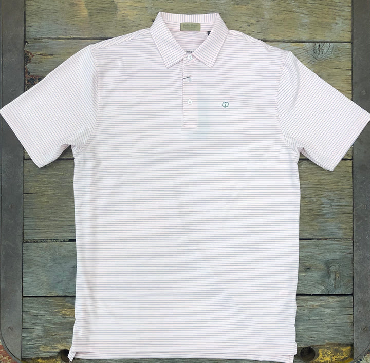 Cotton Performance Polo - Pink/White