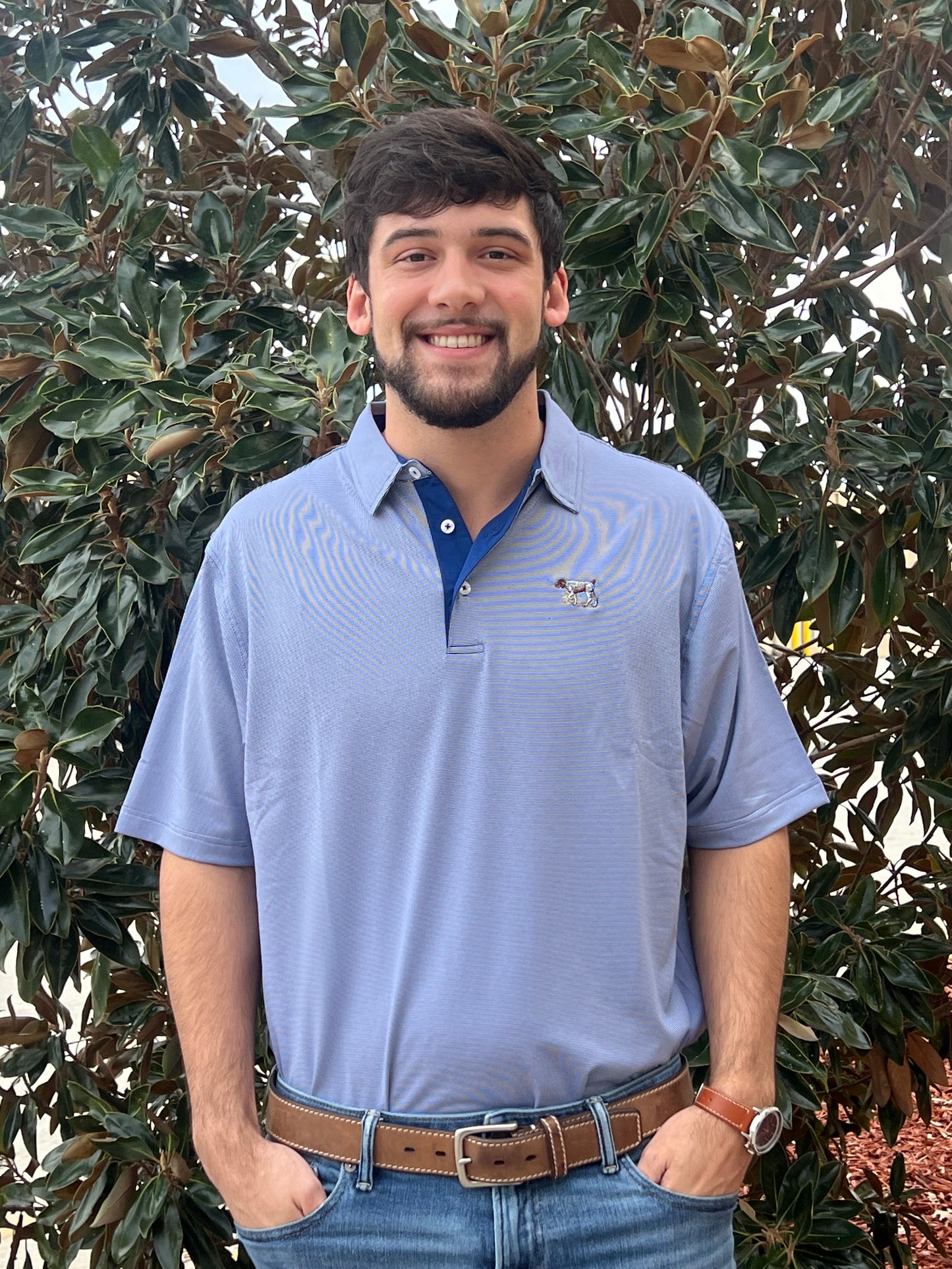 Pointer Performance Polo - Navy/White Stripe