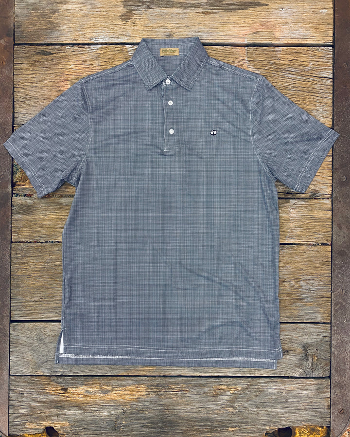 Cotton Performance Polo - Grey Check