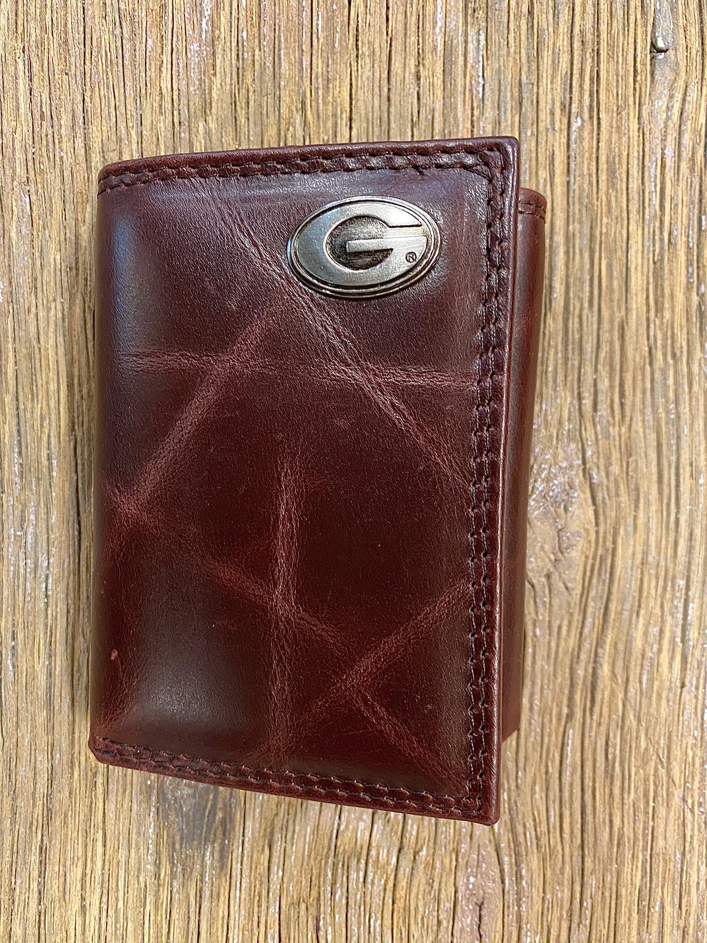 Wrinkle Leather Trifold Wallet - Georgia Concho