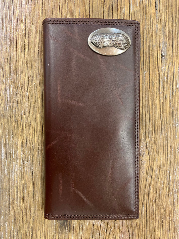 Peanut Brown Wrinkle Leather Roper Concho Wallet