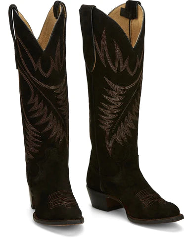 Clara Black Suede 15" Round Toe