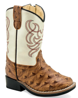 Kid’s Ostrich Broad Square Toe Boot