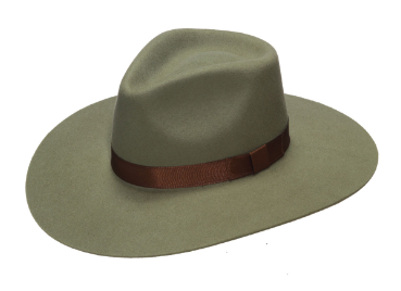 Ladies Pinch Front Olive Hat