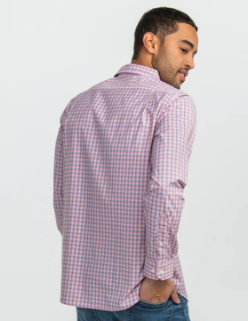 Powell Plaid LS Button Down - Patriot Red