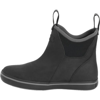 Women's Leather 6" Ankle Deck Boot - Black
