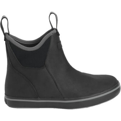 Women's Leather 6" Ankle Deck Boot - Black