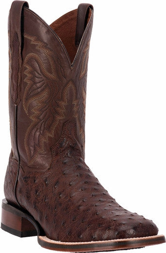 Dan Post Alamosa Full Quill Ostrich Boots Chocolate