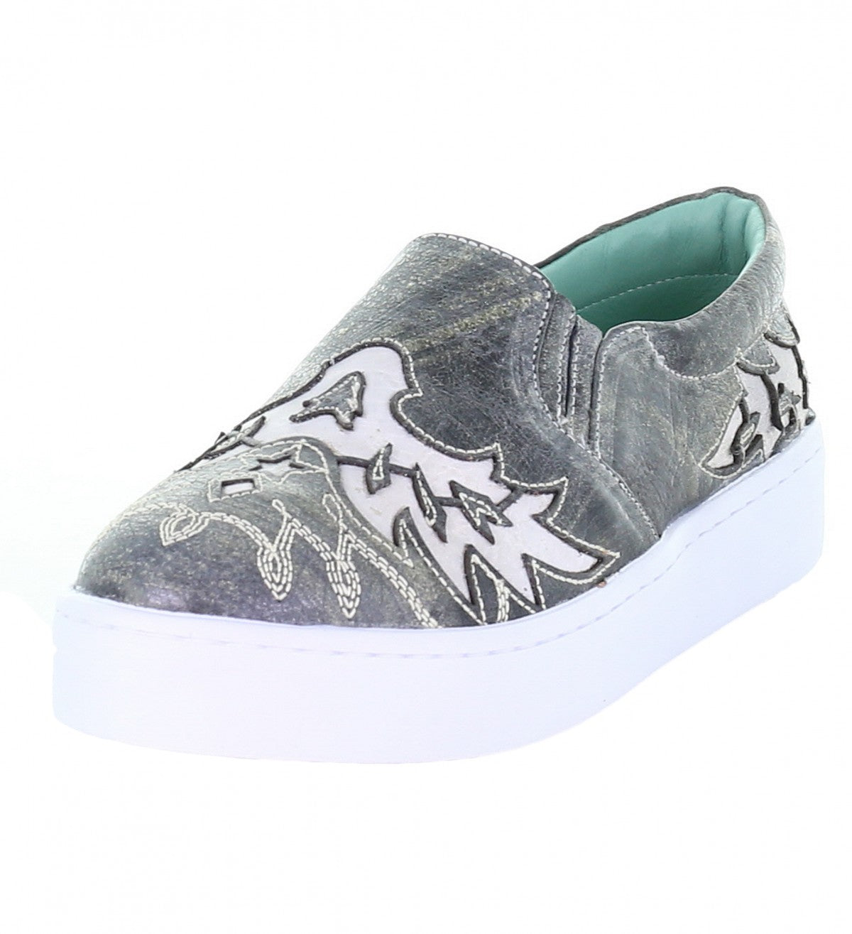 Corral Gray and Cream Inlay Embroidered Sneaker