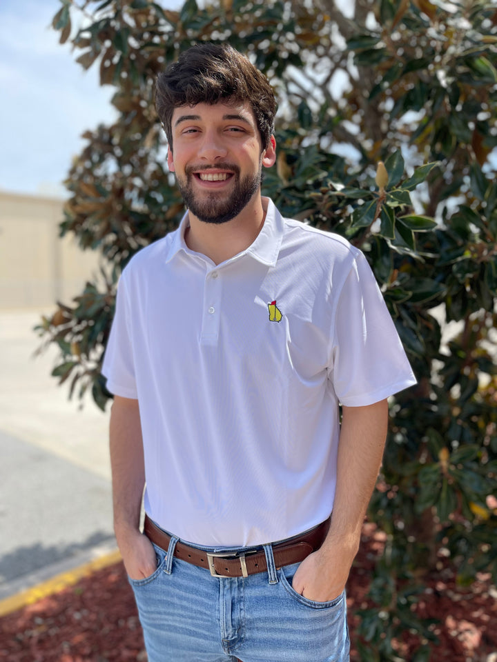 GA Golf Performance Polo - White