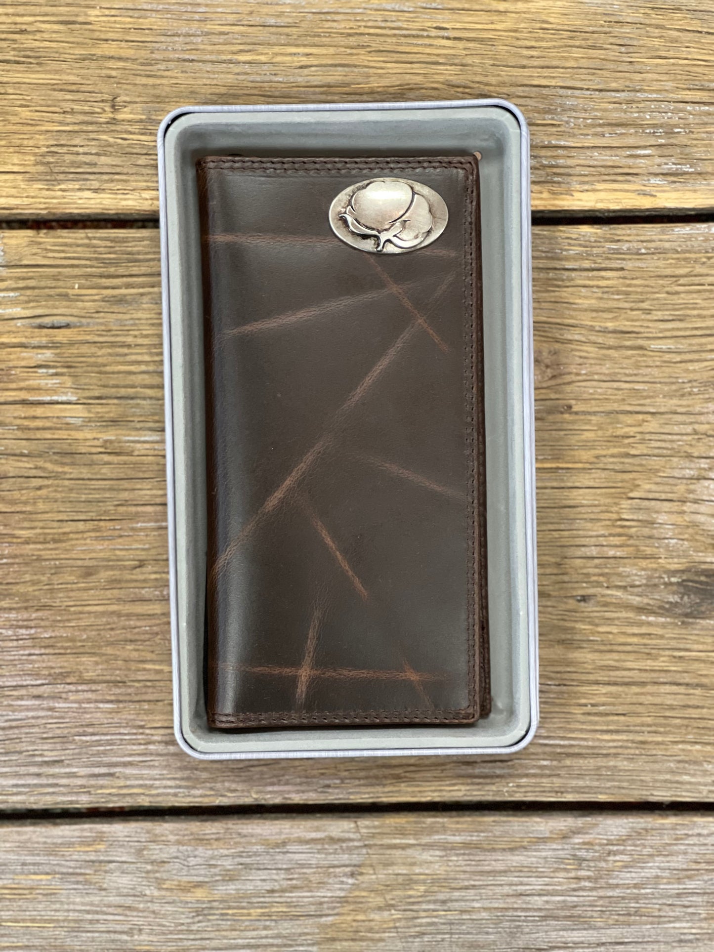 Wrinkle Leather Roper Wallet - Cotton Concho