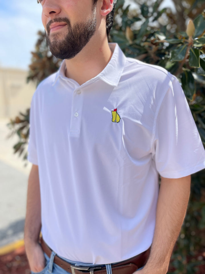 GA Golf Performance Polo - White