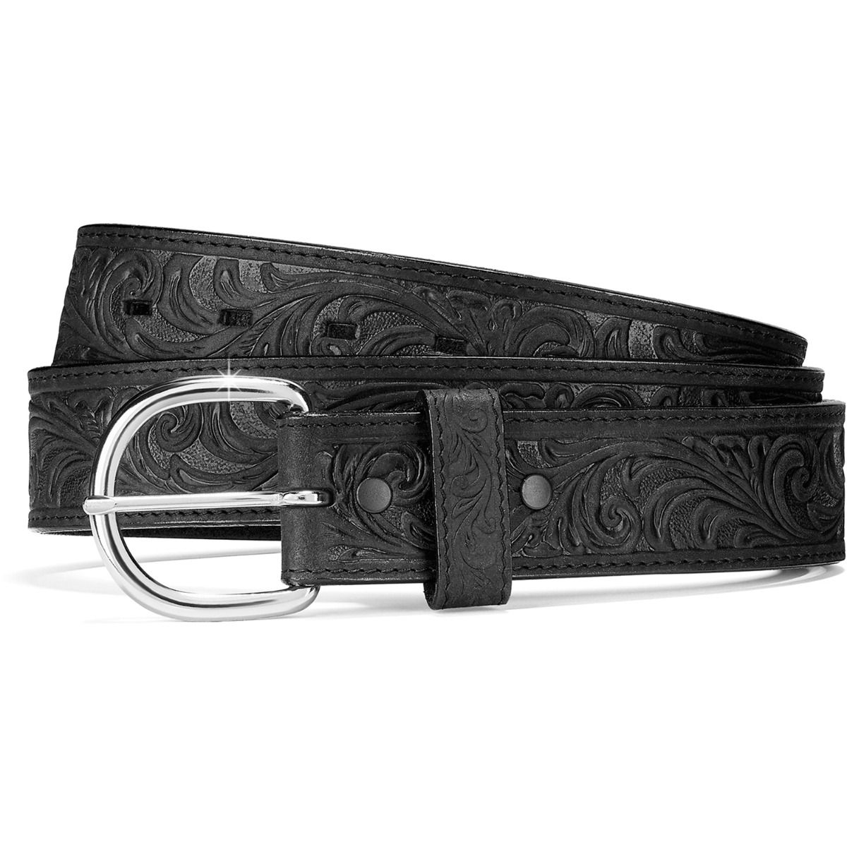 Men's Black Western Tooled Belt