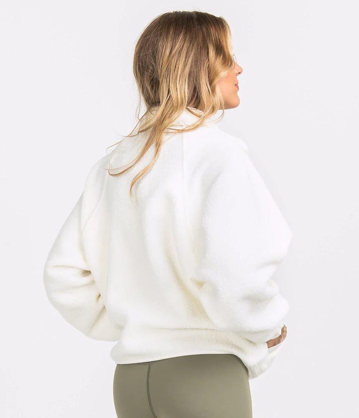 Retro Snap Fleece Jacket - Off White