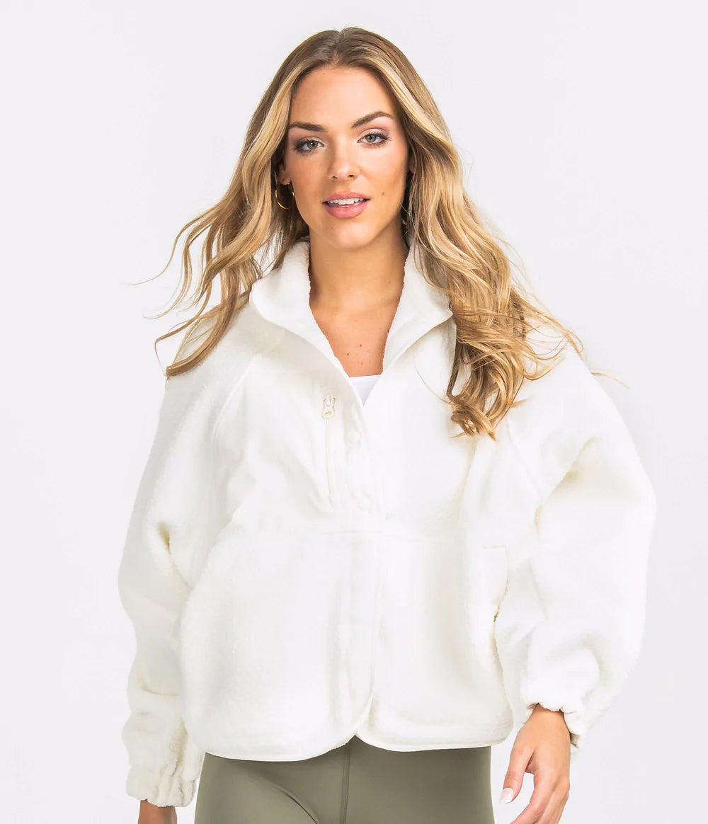Retro Snap Fleece Jacket - Off White – Dallas Wayne Boot Company