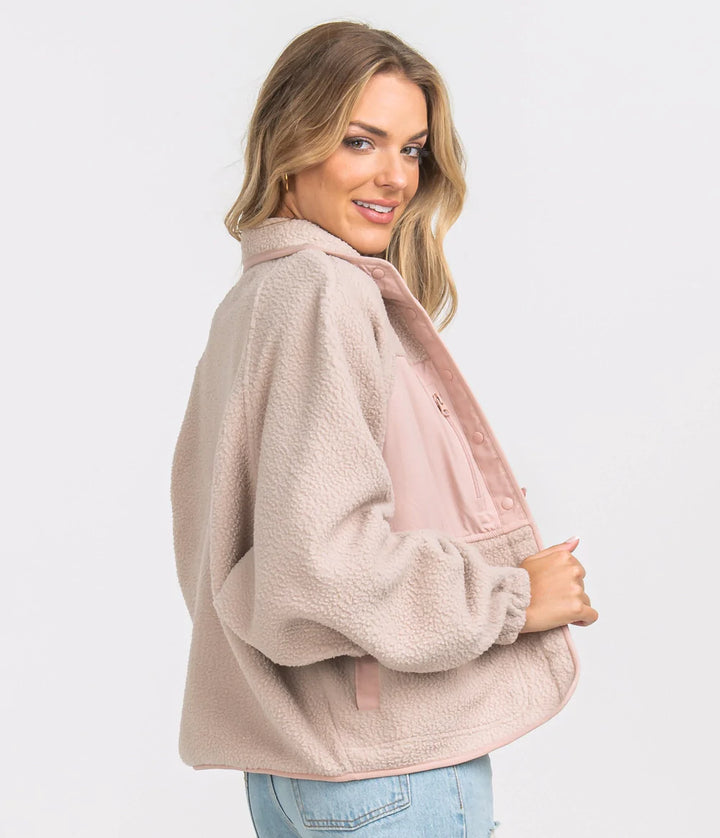 Retro Snap Fleece Jacket - Truffle