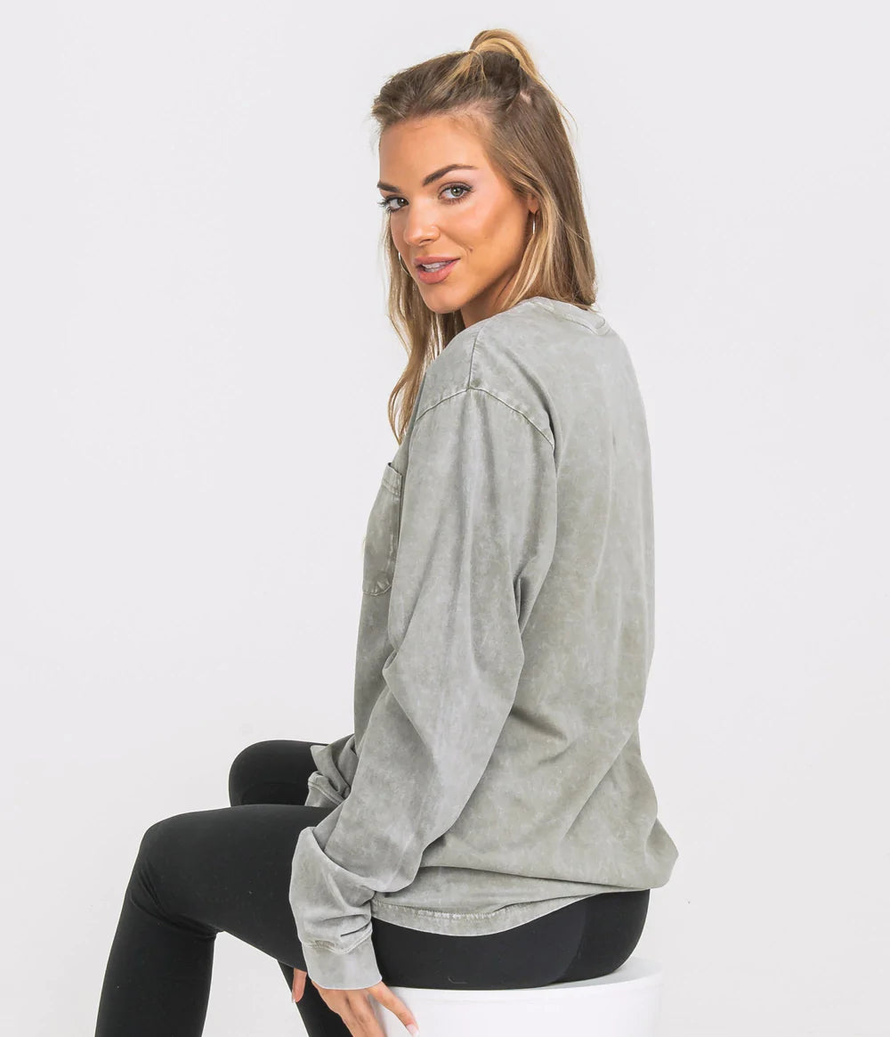 Washed Unitee L/S - Olive