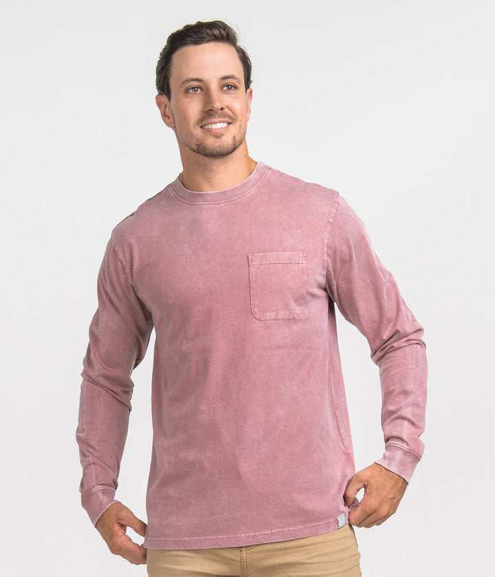 Washed Unitee L/S - Rosewood