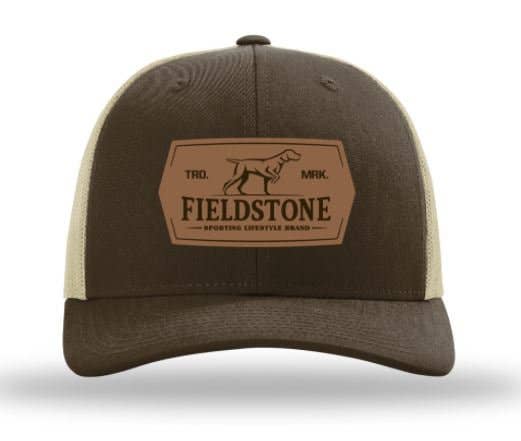 Leather Dog Patch Hat (093): Cardinal/White