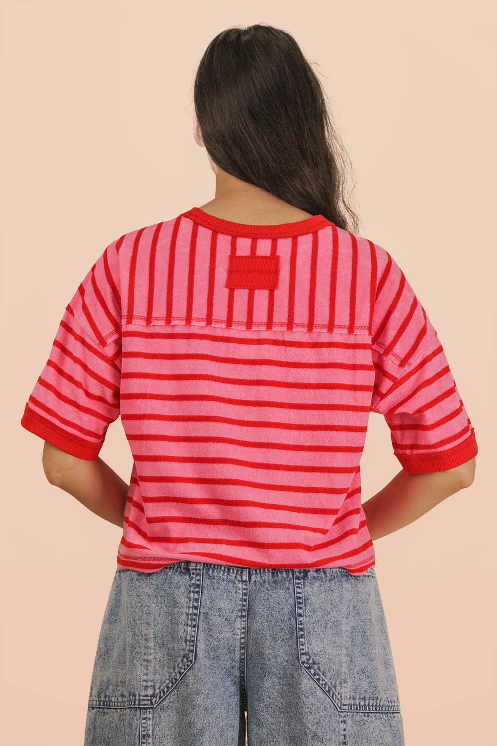 Oversized Stripe Top - Red