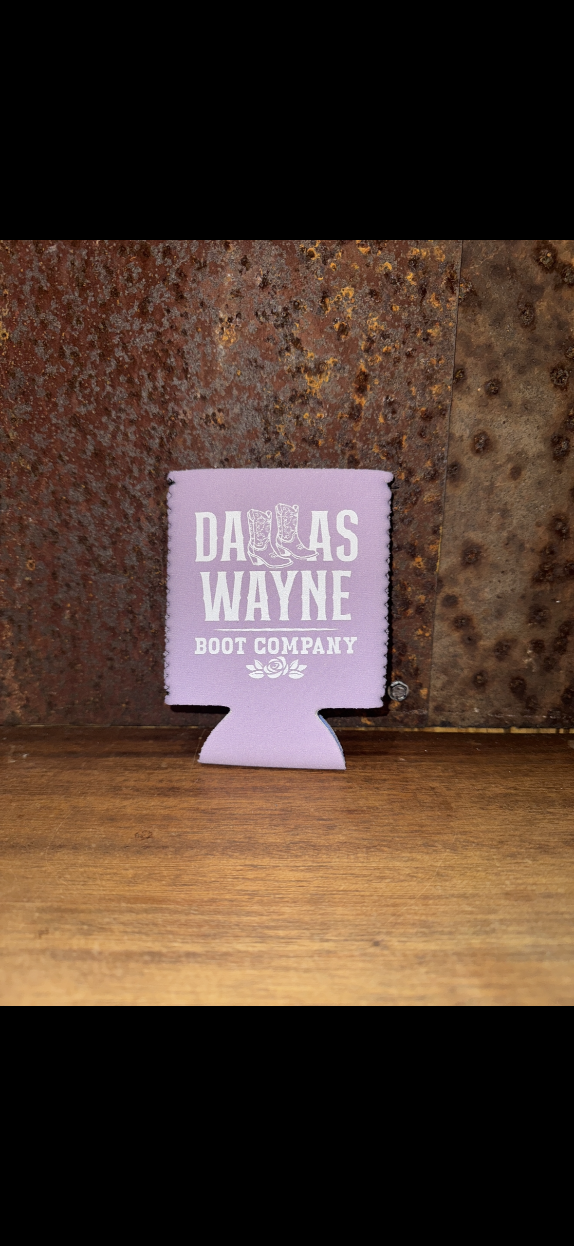 Dallas Wayne Cowgirl Boot Logo Koozie
