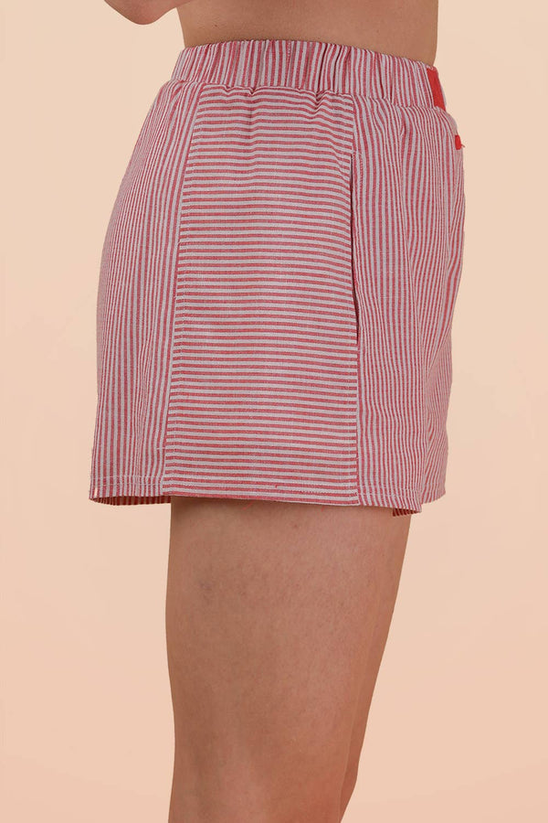 Striped & Checker Boxer Shorts: Red Stripe