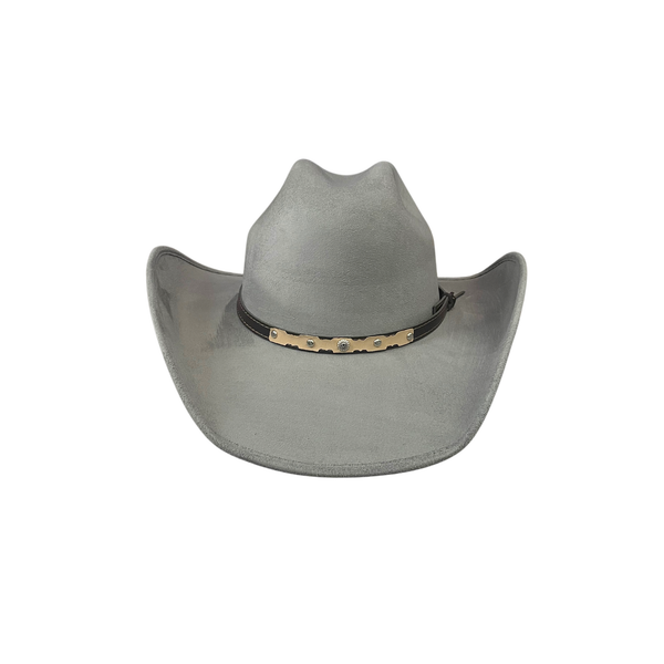 Unisex Vegan Suede Western Cowboy Hat: Ivory / Medium (56-58cm)