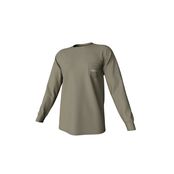 Youth Duck Feather Trio Long Sleeve Pocket Tee - Laurel Oak