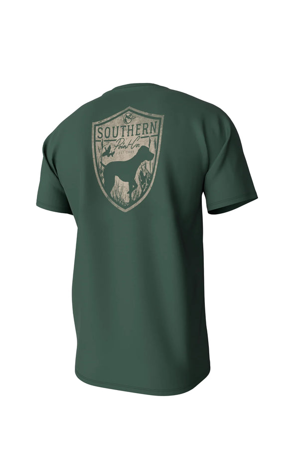 Youth Silhouette Shield Short Sleeve Pocket Tee - Duck Green
