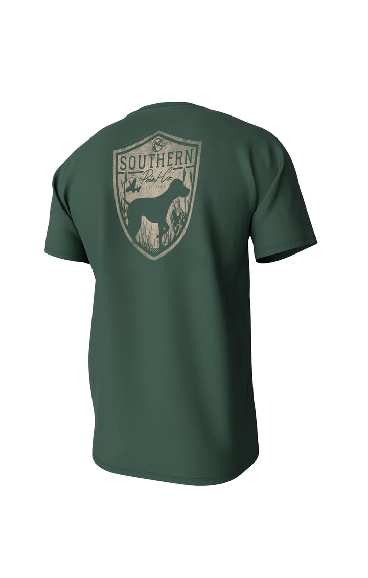 Youth Silhouette Shield Short Sleeve Pocket Tee - Duck Green
