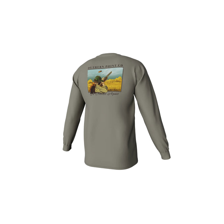 Clay Shooting Long Sleeve Pocket Tee - Laurel Oak