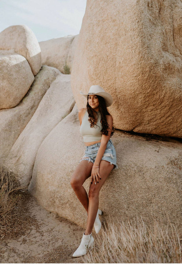 Unisex Vegan Suede Western Cowboy Hat: Tobacco / Medium (56-58cm)