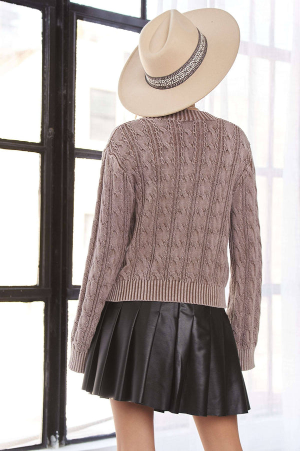 Mineral Washed Sweater - Taupe