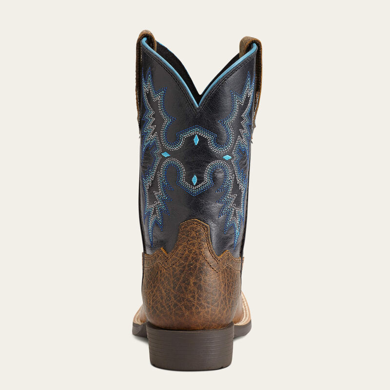 Kid's Tombstone Western Boot - Earth/Black