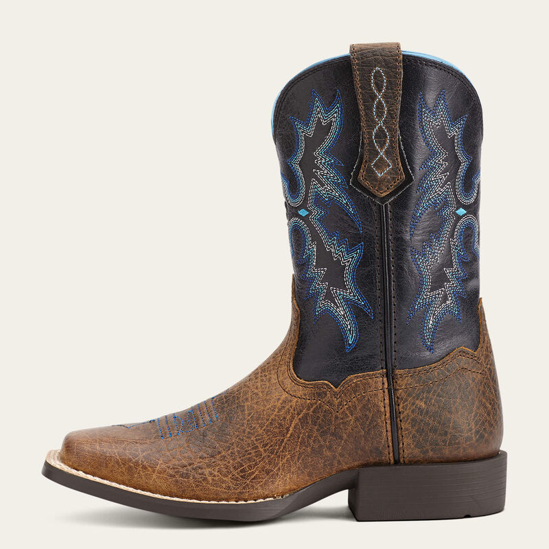 Kid's Tombstone Western Boot - Earth/Black