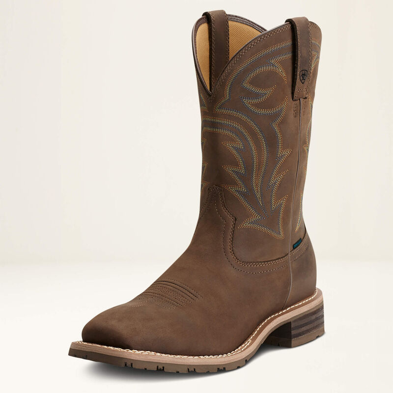 Hybrid Rancher Waterproof Western Boot - Oily Distressed Brown