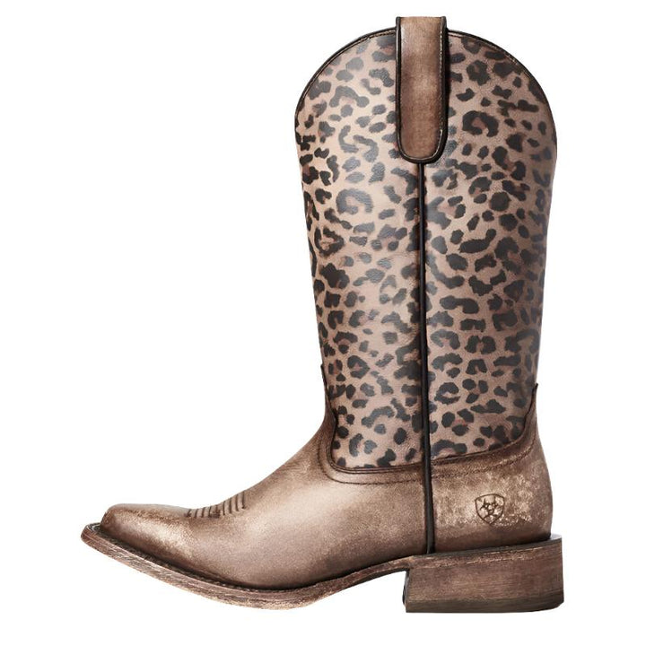 Ariat Ladies Circuit Savanna Leopard Print Square Toe Boots