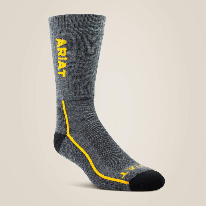 Midweight Merino Wool Performance Work Sock - Grey