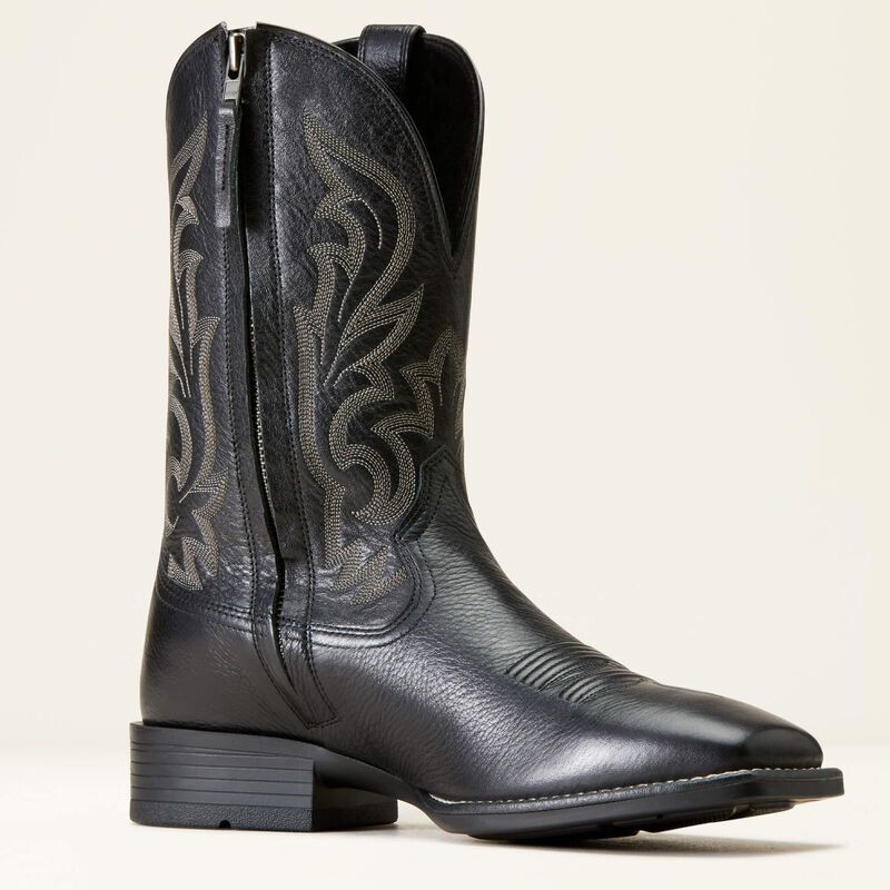 Slim Zip Ultra Western Boot - Black Deertan