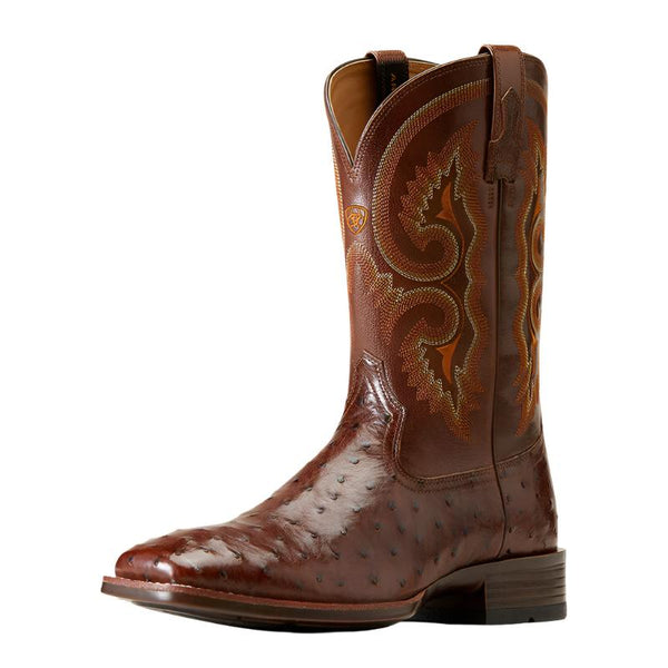 Barley Ultra Western Full Quill Ostrich Boot - Dark Tabac