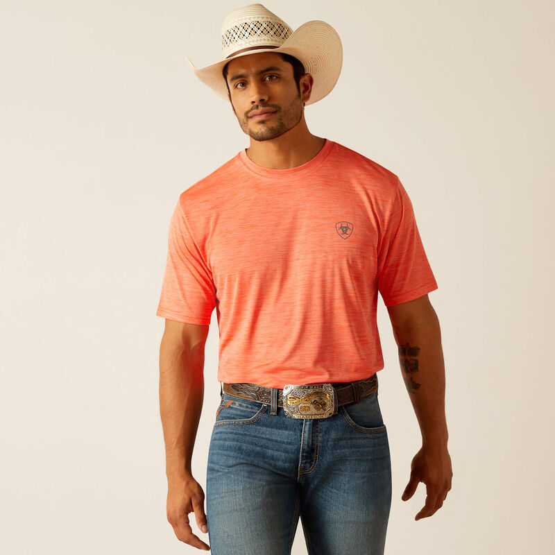 Men's Charger Ariat SW Shield T-Shirt - Hot Coral