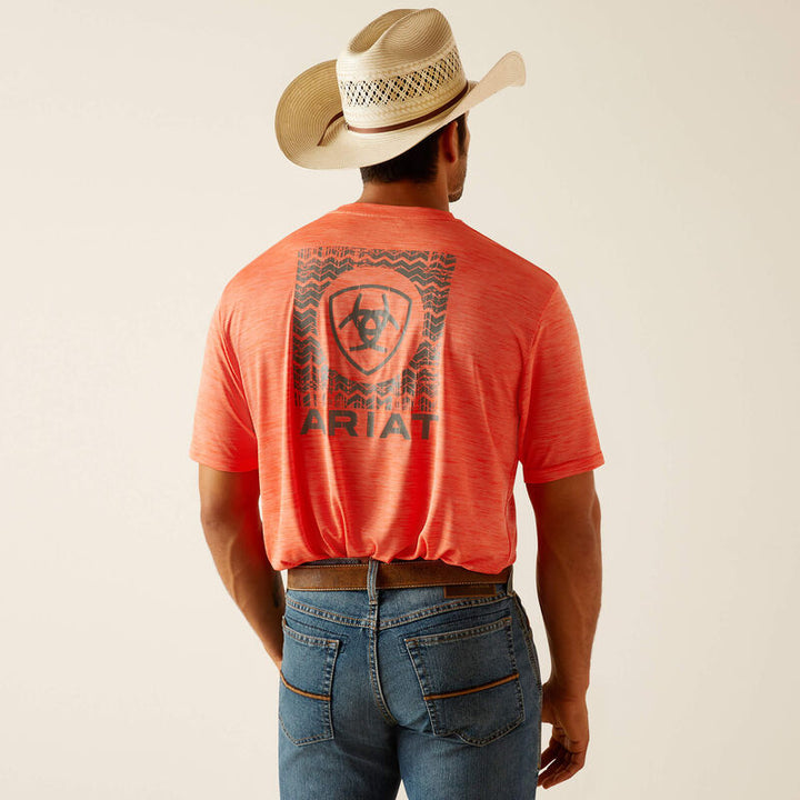 Men's Charger Ariat SW Shield T-Shirt - Hot Coral